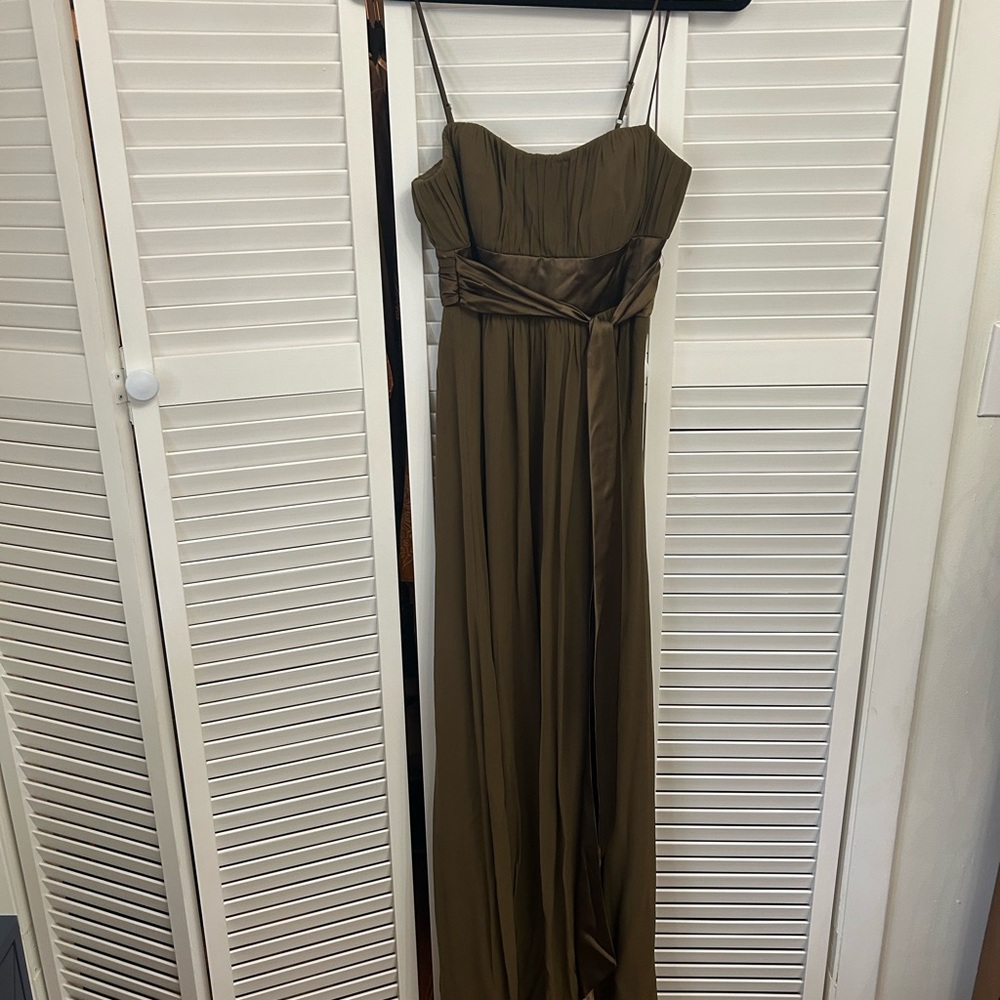 Max & Cleo chocolate brown Maxi Dress with Satin Waistband
